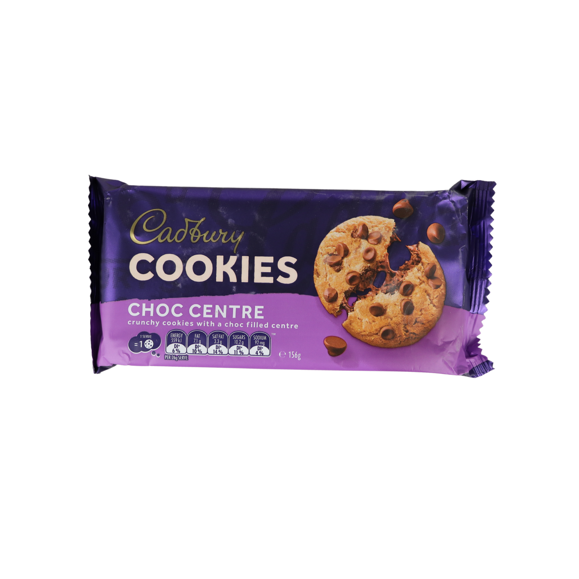 Cadbury Cookies with Choc Filled Centre 156g Cadbury Cookies with Choc Filled Centre 156g